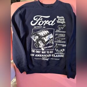 Ford Men's Dark Blue Graphic Crewneck Sweater